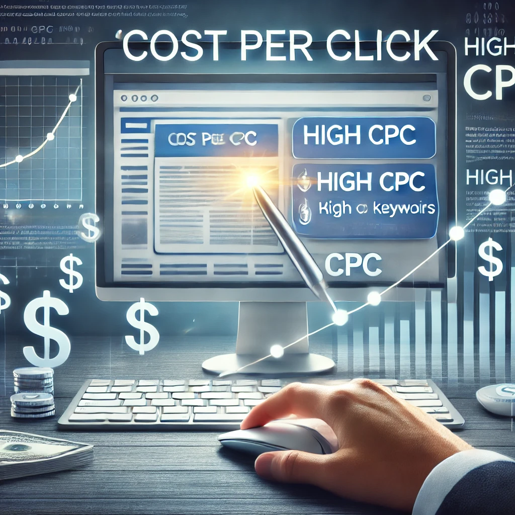 A professional and modern visual representation of Cost Per Click CPC